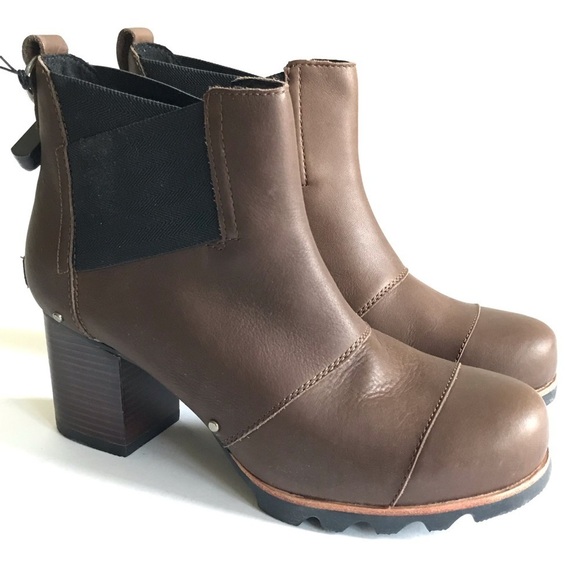 Sorel Addington Chelsea Waterproof Chunky Lugged Block Heel Boots Sz 10.5 - Picture 3 of 7